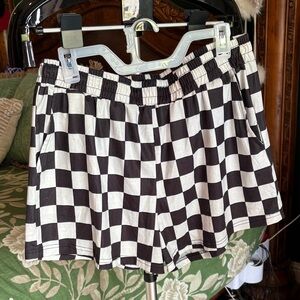 Black & White Checkerboard Lounge Shorts